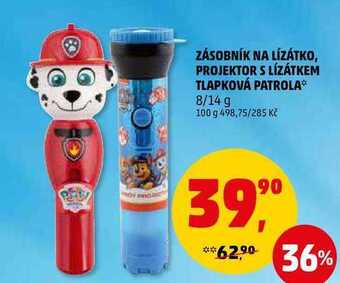 Zásobník na lízátko, projektor s lízátkem tlapková patrola, 8/14 g