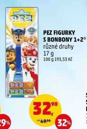 Penny Market Pez figurky s bonbony 1+2, 17 g nabídka