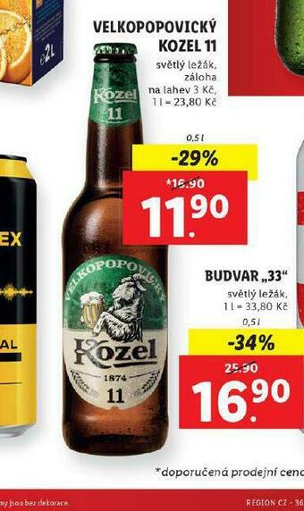Lidl Pivo velkopopovický kozel 11 nabídka