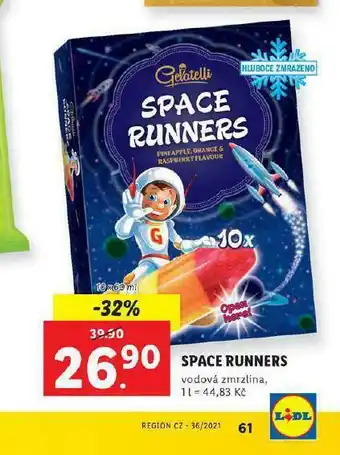 Lidl Space runners vodová zmrzlina nabídka