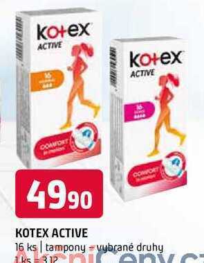 Terno Kotex active 16 ks | tampony nabídka