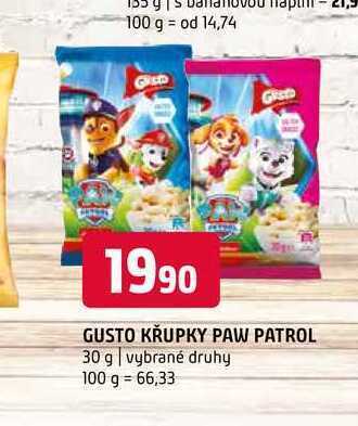 Terno Gusto křupky paw patrol 30 g nabídka