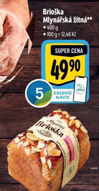 Albert Brioška mlynářská žitná 400 g nabídka