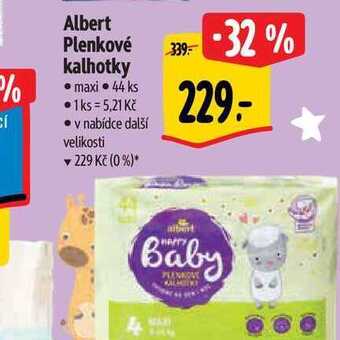 Albert Albert plenkové kalhotky • maxi. 44 ks nabídka