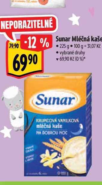 Albert Sunar mléčná kaše 225 g nabídka