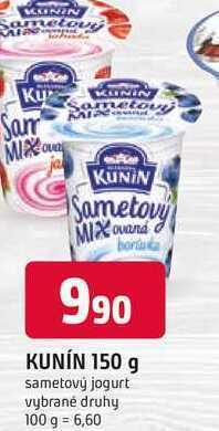 Trefa Kunín 150 g sametový jogurt vybrané druhy nabídka