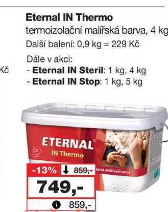 Barvy a laky drogerie Eternal in thermo termoizolační malířská barva, 4 kg nabídka