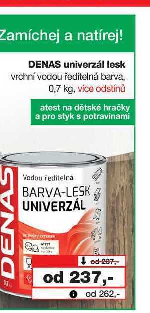 Barvy a laky drogerie Denas univerzál lesk vrchní vodou ředitelná barva, 0,7 kg nabídka