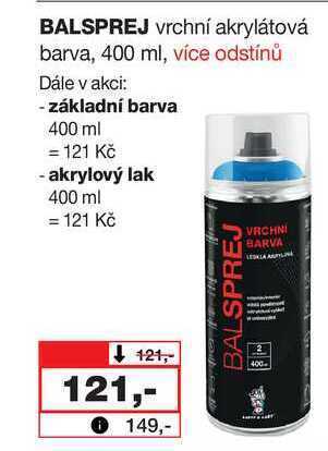 Barvy a laky drogerie Balsprej vrchní akrylátová barva, 400 ml nabídka