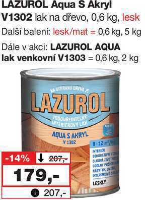 Barvy a laky drogerie Lazurol aqua s akryl v1302 lak na dřevo, 0,6 kg, lesk nabídka