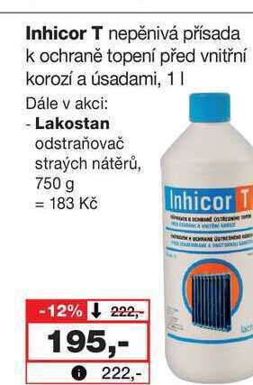Barvy a laky drogerie Inhicor t nepěnivá přísada k ochraně topení před vnitřní korozí a úsadami, 1l nabídka