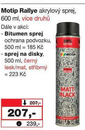 Barvy a laky drogerie Motip rallye akrylový sprej, 600 ml nabídka