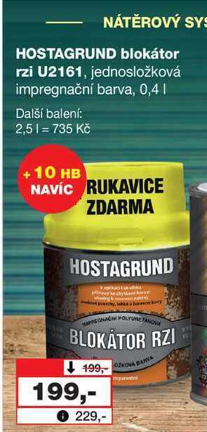 Barvy a laky drogerie Hostagrund blokátor rzi u2161, jednosložková impregnační barva, 0,4l nabídka