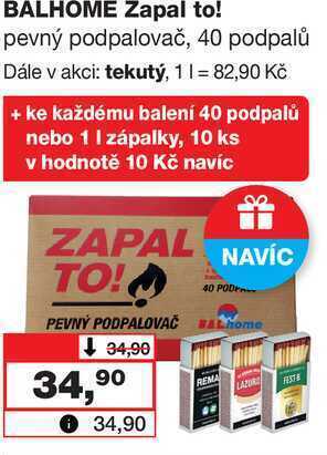 Barvy a laky drogerie Balhome zapal to! pevný podpalovač, 40 podpalů nabídka