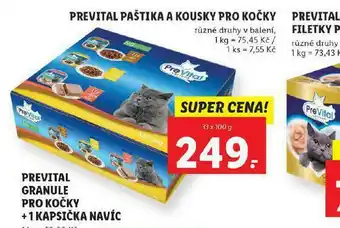 Lidl Prevital paštiky a kousky pro kočky nabídka
