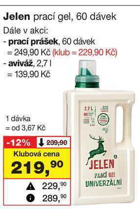 Barvy a laky drogerie Jelen prací gel, 60 dávek nabídka