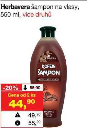 Barvy a laky drogerie Herbavera šampon na vlasy, 550 ml nabídka