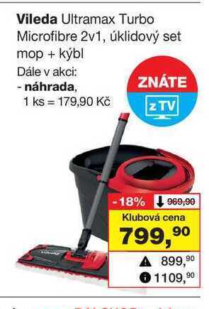 Barvy a laky drogerie Vileda ultramax turbo microfibre 2v1, úklidový set mop + kýbl nabídka