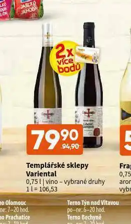 Terno Templářské sklepy variental nabídka