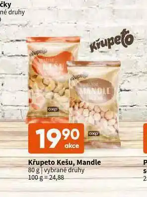 Terno Křupeto kešu, mandle nabídka