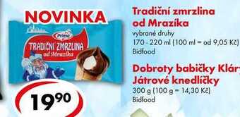 CBA Tradiční zmrzlina od mrazíka, 170-220 ml nabídka