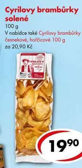 CBA Cyrilovy brambůrky solené, 100 g nabídka