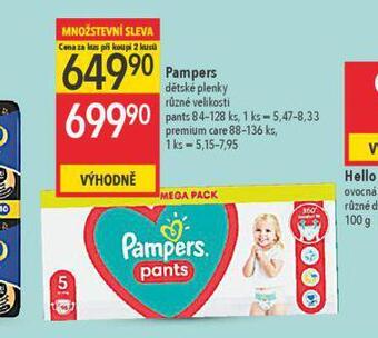 Globus Pampers dětské plenky nabídka