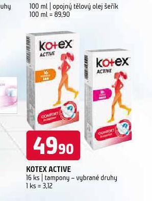Terno Kotex active tampony nabídka
