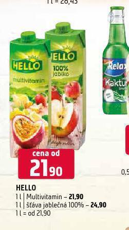 Terno Hello šťáva jablečná 100% nabídka