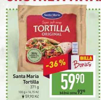 Billa Santa maria tortilla 371 g nabídka