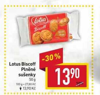 Billa Lotus biscoff plněné sušenky 50 g nabídka