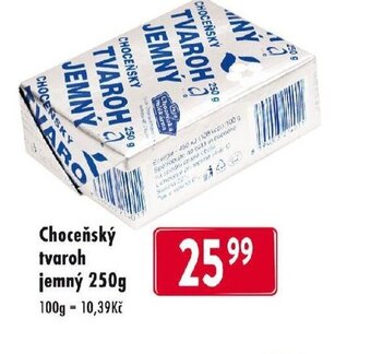 Qanto Choceňský tvaroh jemný 250g nabídka