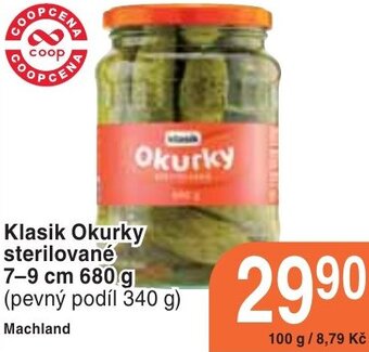 Coop hb Klasik Okurky sterilované 7-9 cm 680 g nabídka