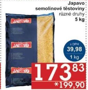 Jip Japavo semolinové těstoviny různé druhy 5 kg nabídka