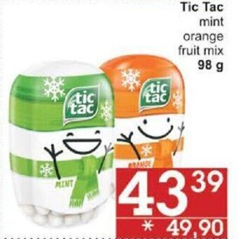 Jip Tic Tac mint orange fruit mix 98 g nabídka