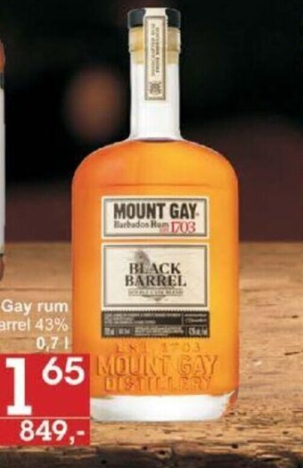Jip Mount Gay rum black barrel 43% 0.7 l. nabídka