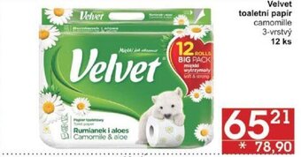 Jip Velvet toaletní papír camomille 3-vrstvý 12 ks nabídka