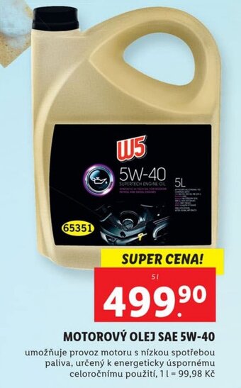 Lidl MOTOROVÝ OLEJ SAE 5W-40 nabídka