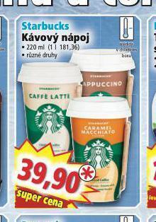 Norma Starbucks kávový nápoj nabídka