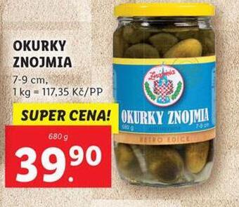 Lidl Okurky znojmia nabídka