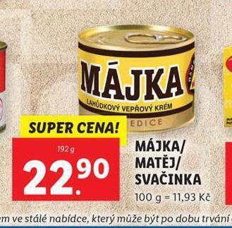 Lidl Májka nabídka
