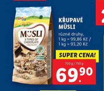 Lidl Křupavé musli nabídka