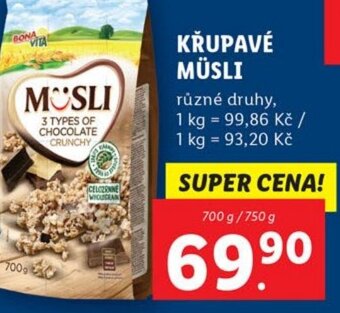 Lidl KŘUPAVÉ MÜSLI nabídka