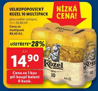 Lidl VELKOPOPOVICKÝ KOZEL 10 MULTIPACK nabídka