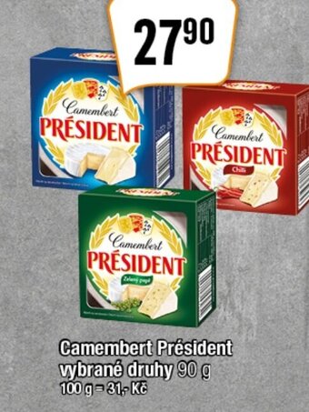 TEMPO Camembert Président vybrané druhy 90 g nabídka