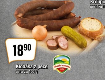 TEMPO Klobása z pece cena za 100 g nabídka