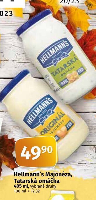 COOP TIP Hellmann's Majonéza, Tatarská omáčka 405 ml nabídka