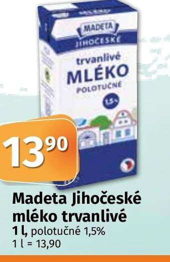 COOP TIP Madeta Jihočeské mléko trvanlivé 1 l. nabídka