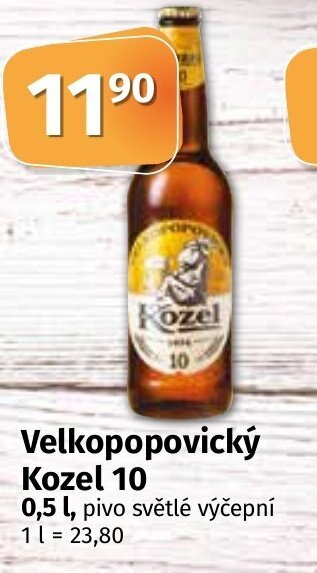 COOP TIP Velkopopovický Kozel 10 0.5 l. nabídka