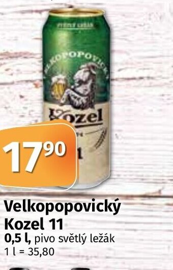 COOP TIP Velkopopovický Kozel 11 0,5 l. nabídka